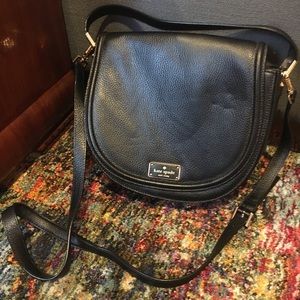 Black leather Kate Spade crossbody purse
